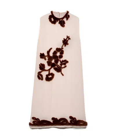PRADA EMBROIDERED GEORGETTE DRESS