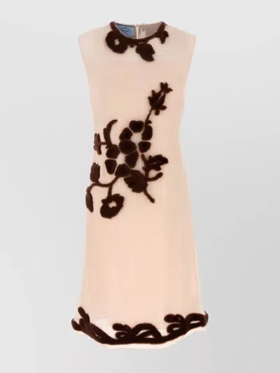 Prada Women's Light Georgette Dress In White