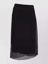 Prada Black Georgette Midi Skirt