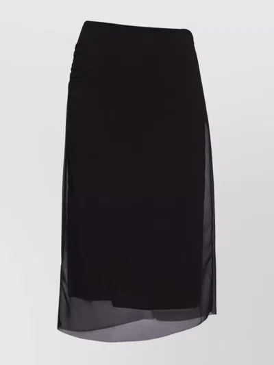 PRADA GEORGETTE KNEE-LENGTH PENCIL SKIRT WITH REAR SLIT