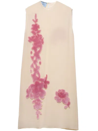 Prada Georgette Midi Dress In F0638 - Begonia