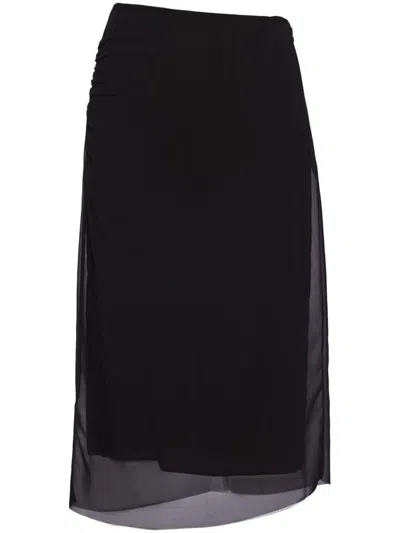 PRADA PRADA GEORGETTE MIDI SKIRT