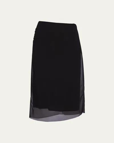 PRADA GEORGETTE MIDI SKIRT