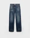 Prada Gerade Jeans Aus Gewaschenem Denim In Blue