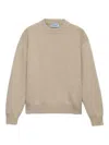 Prada Gerippter Pullover Mit Triangel-logo In Neutral