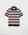 Prada Embroidered Stretch Cotton Blend Polo Shirt