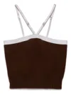 Prada Gestricktes Oberteil Mit Verstellbaren Trägern In Brown
