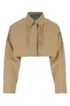Prada Camicia In Popeline Beige Donna