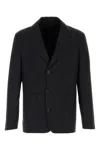 Prada Giacca In Misto Lana Nera  Uomo