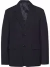 Prada Navy Single Breasted Blazer In Blue
