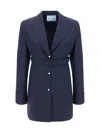 Prada Women Single-breasted Light Mohair Jacket