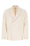 Prada Ivory Double-breasted Blazer In White