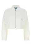 Prada Cropped Jacket Buttoned Cuffs Front Pockets In Black