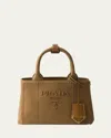 Prada Giardiniera Canvas Tote Bag In Brown