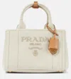 Prada Giardiniera Medium Canvas Tote Bag In Beige