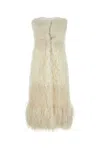 Prada Pelliccia Smanicata Avorio Donna