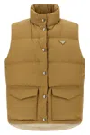 Prada Sleeveless Cotton Coat In Brown