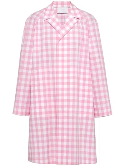 Prada Cotton Coat In Pink