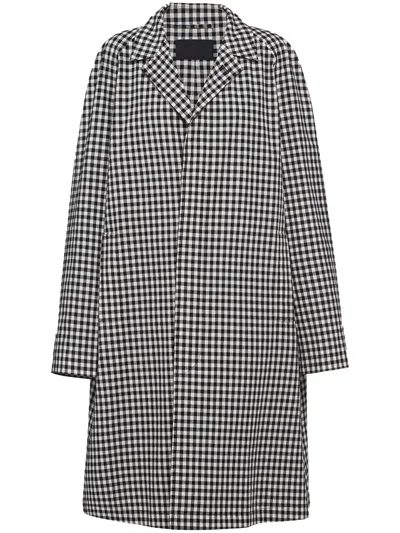 PRADA GINGHAM-CHECK COTTON COAT