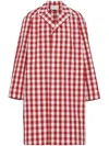 Prada Gingham-check Cotton Coat In White