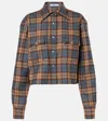 Prada Checked Wool And Twill Shirt In Multicoloured