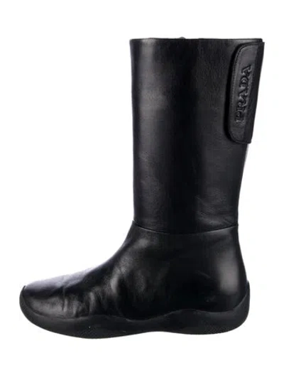 Pre-owned Prada Babies' Girls Leather Boot In Black