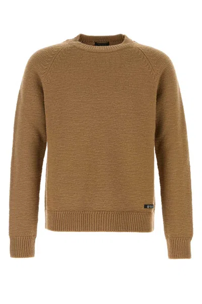 Prada Brown Crew Neck Sweaters