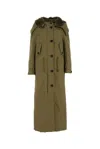 Prada Nylon Parka With Wool Lining Coat In Green
