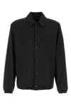 Prada Camicia In Lino Nero Uomo