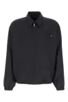 Prada Wool Blend Bomber Jacket Elasticated Cuffs In Black