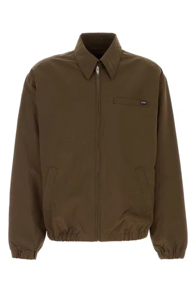 Prada Collared Jacket Elastic Cuffs Side And Chest Pockets In Green