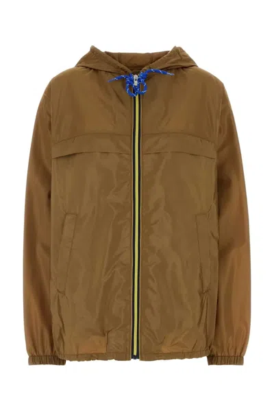 Prada Biscuit Re-nylon Jacket In Brown