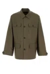 Prada Mohair Blend Jacket Long Sleeves Point Collar In Green