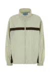 Prada Renylon Windbreaker High Collar Elastic Cuffs In White