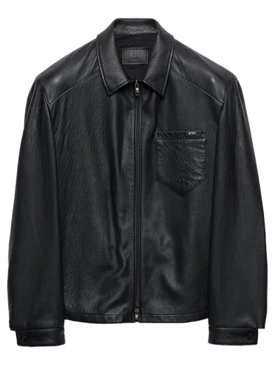 Prada Sheepskin Jacket In Black