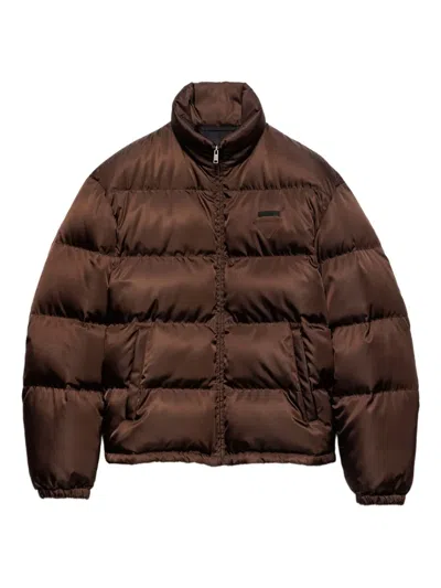 Prada Giubbotto Piumino In Burgundy