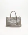 Prada Glace Logo Tote Bag In Gray
