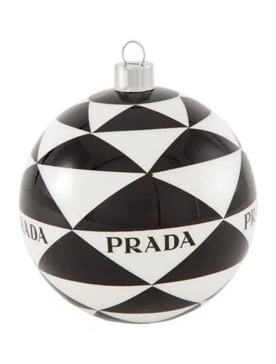Pre-owned Prada Glass Logo Print Christmas Ornament In Multi