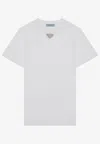 Prada Glass Triangle Logo T-shirt In White