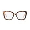 Prada 0pr 16zv Oversized Tortoiseshell Square Frame Eyeglasses In Brown