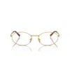 Prada Womens Gold Pr A50v Round-frame Metal Optical Glasses In Oro