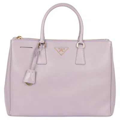 Pre-owned Prada Glicine Saffiano Lux Leather Special Order Large Galleria Tote In Gray