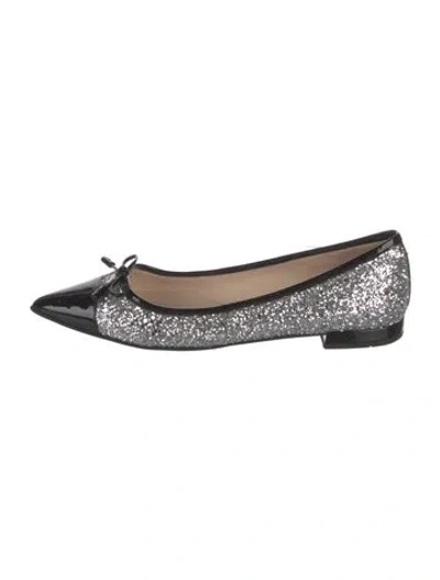 Pre-owned Prada Glitter Colorblock Pattern Ballet Flats In Multi