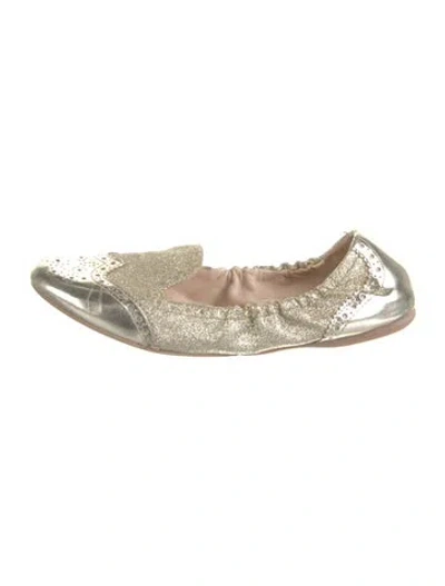 Pre-owned Prada Glitter Glitter Accents Ballet Flats