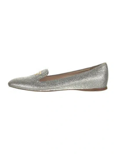 Pre-owned Prada Glitter Glitter Accents Loafers