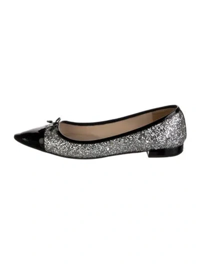Pre-owned Prada Glitter Patterned Ballet Flats