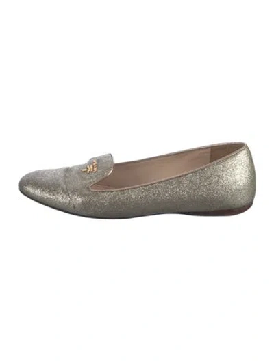 Pre-owned Prada Glitter Patterned Loafers