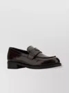Prada Glossy Finish Loafers With Low Block Heel