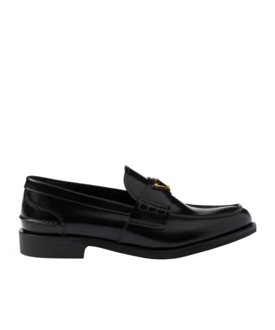 PRADA PRADA TRIANGLE-LOGO SLIP-ON LOAFERS