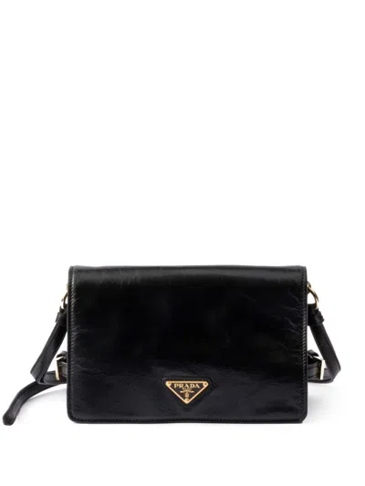 PRADA GLOSSY LEATHER SHOULDER BAG